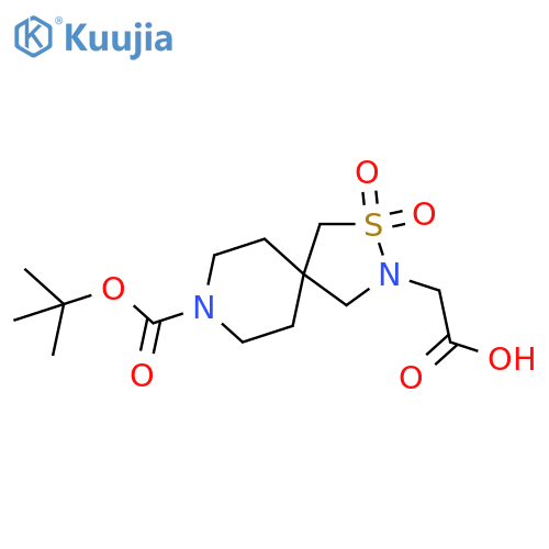 2-{8-(tert-butoxy)carbonyl-2,2-dioxo-2lambda6-thia-3,8-diazaspiro4.5decan-3-yl}acetic acid structure