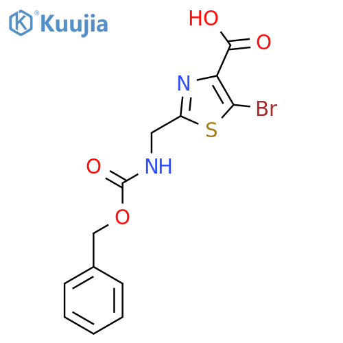2-({(benzyloxy)carbonylamino}methyl)-5-bromo-1,3-thiazole-4-carboxylic acid structure