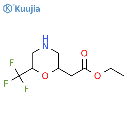ethyl 2-6-(trifluoromethyl)morpholin-2-ylacetate structure