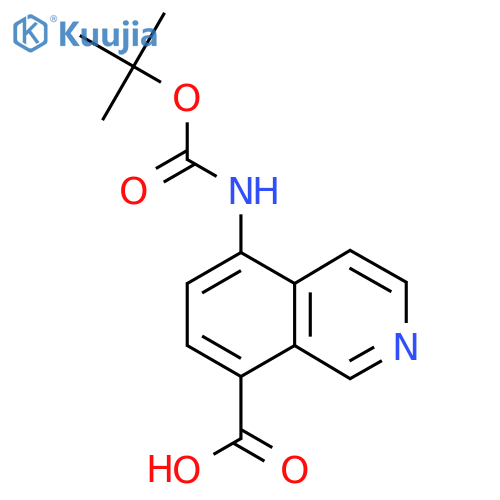 5-{(tert-butoxy)carbonylamino}isoquinoline-8-carboxylic acid structure
