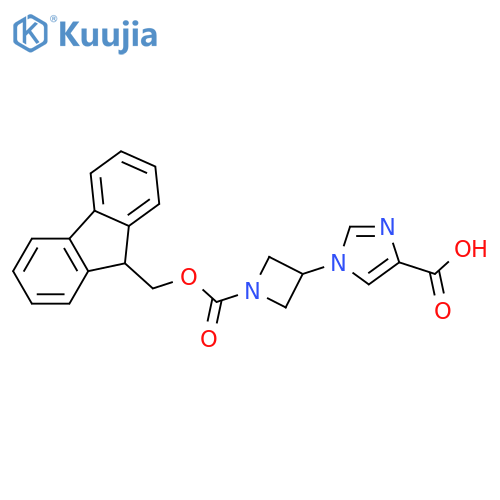 1-(1-{(9H-fluoren-9-yl)methoxycarbonyl}azetidin-3-yl)-1H-imidazole-4-carboxylic acid structure