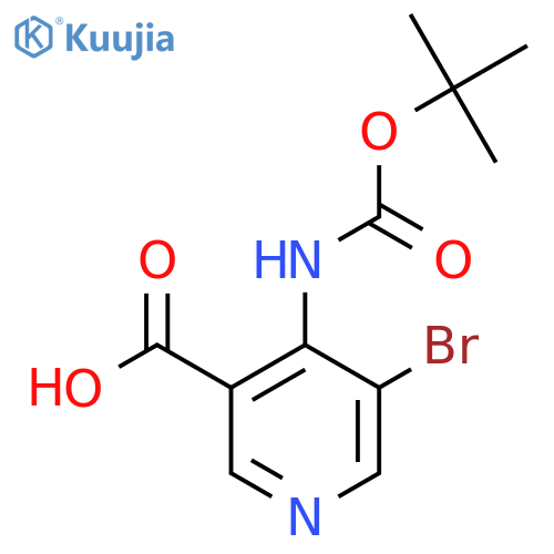 5-bromo-4-{(tert-butoxy)carbonylamino}pyridine-3-carboxylic acid structure
