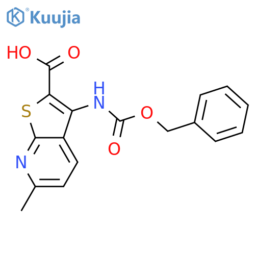 3-{(benzyloxy)carbonylamino}-6-methylthieno2,3-bpyridine-2-carboxylic acid structure