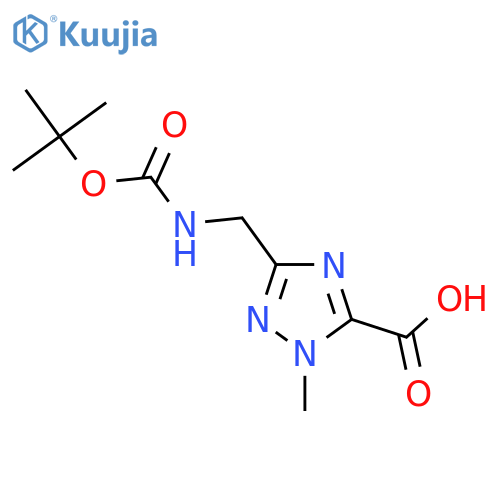 3-({(tert-butoxy)carbonylamino}methyl)-1-methyl-1H-1,2,4-triazole-5-carboxylic acid structure