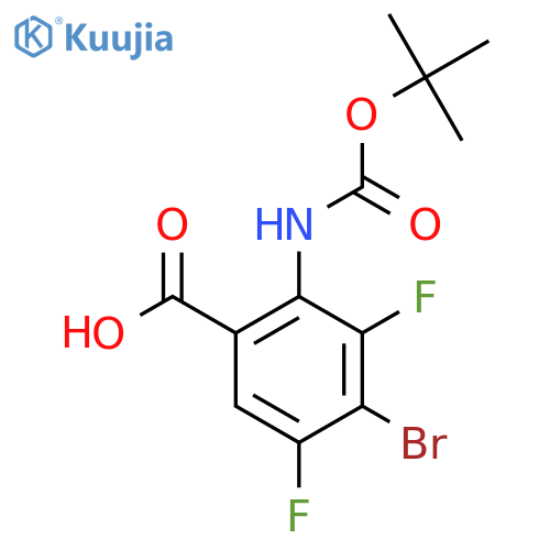 4-bromo-2-{(tert-butoxy)carbonylamino}-3,5-difluorobenzoic acid structure