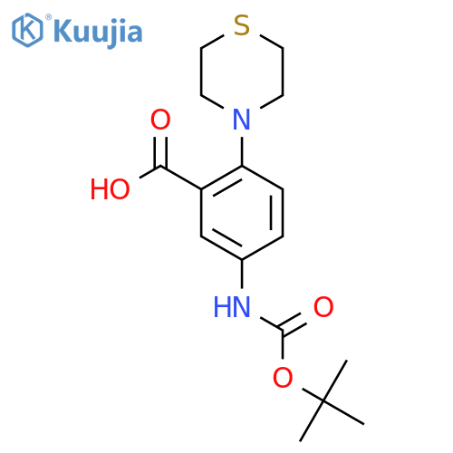 5-{(tert-butoxy)carbonylamino}-2-(thiomorpholin-4-yl)benzoic acid structure