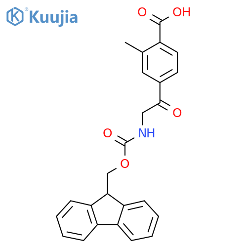 4-2-({(9H-fluoren-9-yl)methoxycarbonyl}amino)acetyl-2-methylbenzoic acid structure
