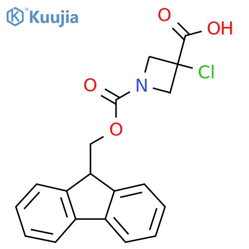 3-chloro-1-{[(9H-fluoren-9-yl)methoxy]carbonyl}azetidine-3-carboxylic acid structure