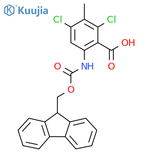 2,4-dichloro-6-({(9H-fluoren-9-yl)methoxycarbonyl}amino)-3-methylbenzoic acid structure