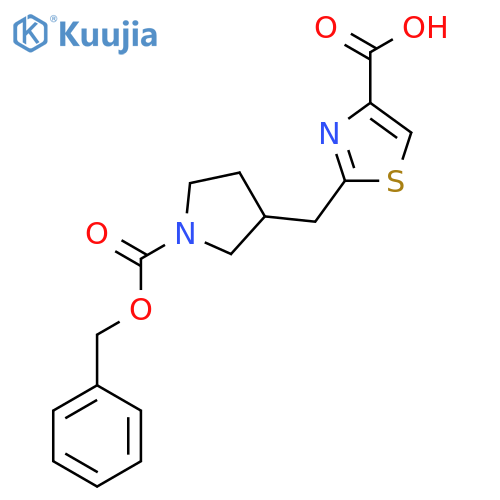 2-({1-(benzyloxy)carbonylpyrrolidin-3-yl}methyl)-1,3-thiazole-4-carboxylic acid structure