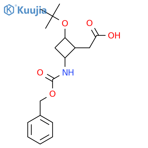 2-(2-{[(Benzyloxy)carbonyl]amino}-4-(tert-butoxy)cyclobutyl)acetic acid structure