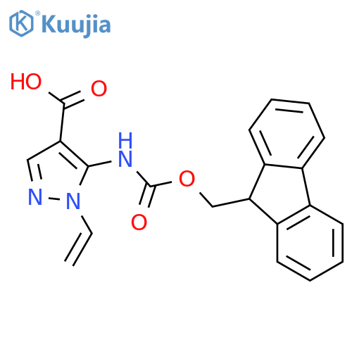1-ethenyl-5-({(9H-fluoren-9-yl)methoxycarbonyl}amino)-1H-pyrazole-4-carboxylic acid structure