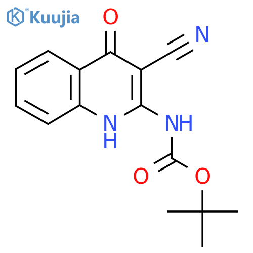 tert-butyl N-(3-cyano-4-hydroxyquinolin-2-yl)carbamate structure