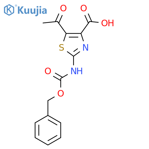5-Acetyl-2-{[(benzyloxy)carbonyl]amino}-1,3-thiazole-4-carboxylic acid structure