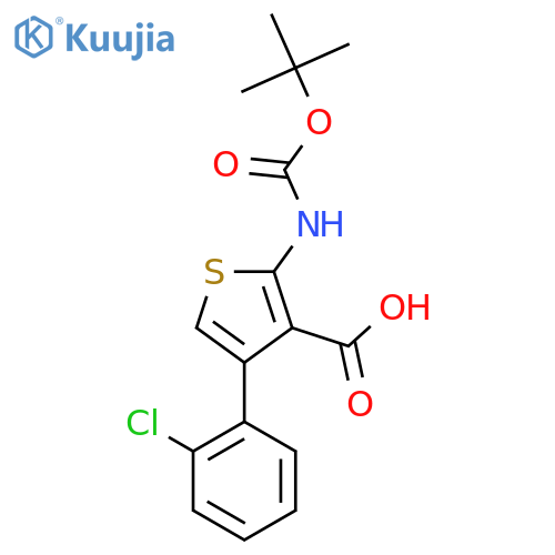 2-{(tert-butoxy)carbonylamino}-4-(2-chlorophenyl)thiophene-3-carboxylic acid structure