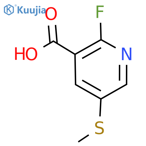 3-Pyridinecarboxylic acid, 2-fluoro-5-(methylthio)- structure
