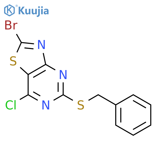 5-(Benzylthio)-2-bromo-7-chlorothiazolo[4,5-d]pyrimidine structure