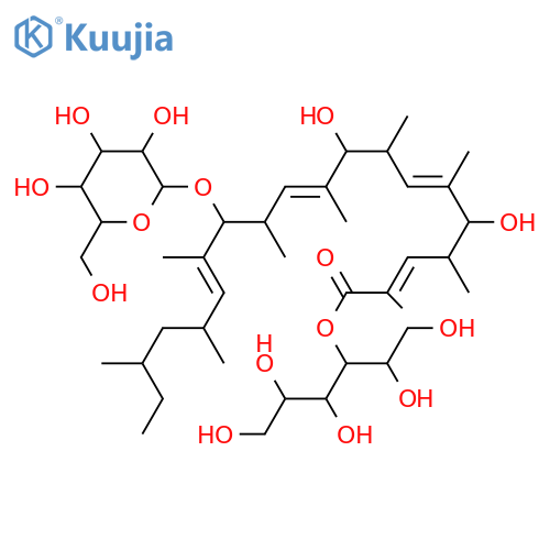 5,9,13-Trihydroxy-2,4,6,8,10,12,14,16,18-nonamethyl-2,6,10-eicosatrienoic acid; (2E,4S,5S,6E,8S,9S,10E,12S,13R,14S,16S,18S)-form, 14,15E-Didehydro, 13-O-β-D-mannopyranoside, D-mannitol-3-yl ester structure