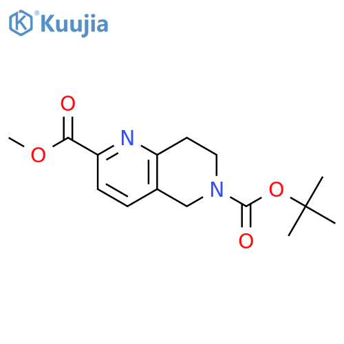 6-O-tert-butyl 2-O-methyl 7,8-dihydro-5H-1,6-naphthyridine-2,6-dicarboxylate structure