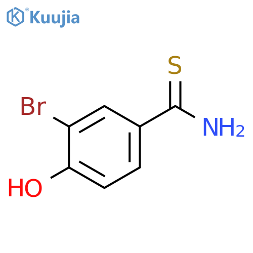 3-bromo-4-hydroxybenzene-1-carbothioamide structure