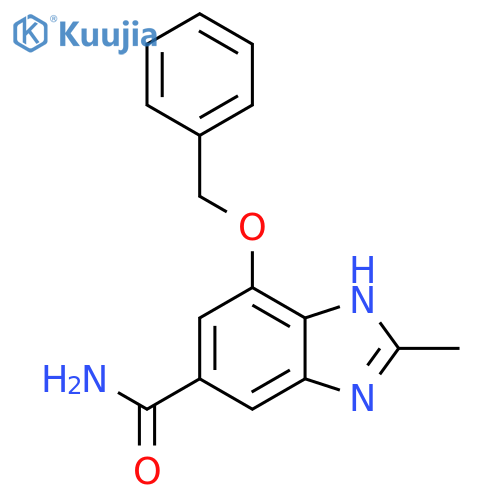 2-Methyl-7-(phenylmethoxy)-1H-benzimidazole-5-carboxamide structure