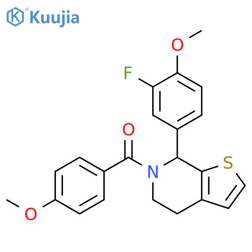 Thieno[2,3-c]pyridine,7-(3-fluoro-4-methoxyphenyl)-4,5,6,7-tetrahydro-6-(4-methoxybenzoyl)- structure