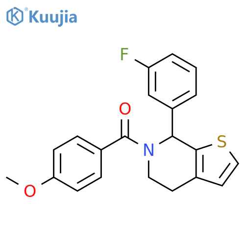Thieno[2,3-c]pyridine,7-(3-fluorophenyl)-4,5,6,7-tetrahydro-6-(4-methoxybenzoyl)- structure