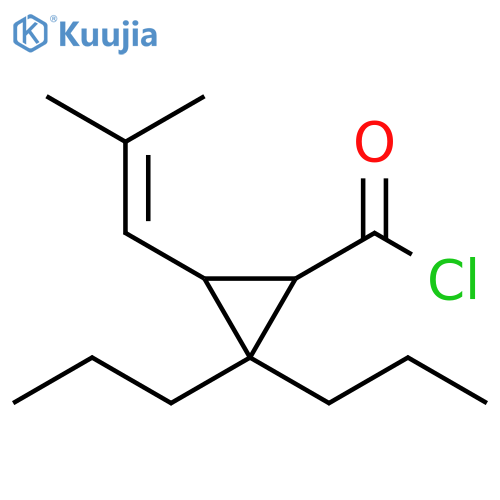Cyclopropanecarbonyl chloride, 3-(2-methyl-1-propenyl)-2,2-dipropyl- structure