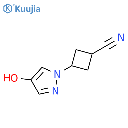 3-(4-hydroxypyrazol-1-yl)cyclobutanecarbonitrile structure