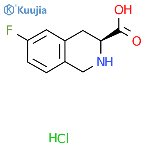 (3S)-6-fluoro-1,2,3,4-tetrahydroisoquinoline-3-carboxylic acid hydrochloride structure