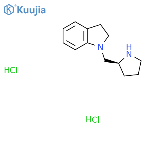 1-{(2S)-pyrrolidin-2-ylmethyl}-2,3-dihydro-1H-indole dihydrochloride structure