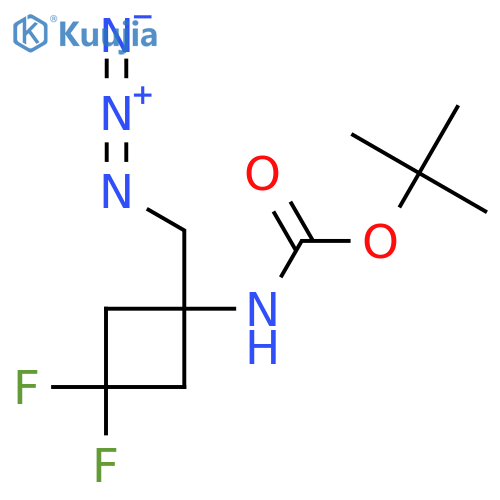 tert-butyl N-1-(azidomethyl)-3,3-difluorocyclobutylcarbamate structure