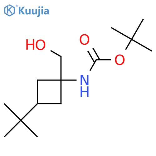 tert-butyl N-3-tert-butyl-1-(hydroxymethyl)cyclobutylcarbamate structure