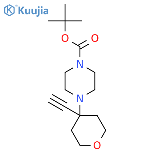 Tert-butyl 4-(4-ethynyloxan-4-yl)piperazine-1-carboxylate structure