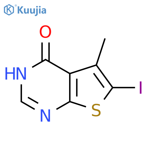 6-iodo-5-methyl-3H,4H-thieno2,3-dpyrimidin-4-one structure