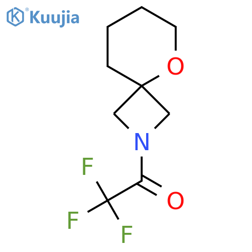 2,2,2-Trifluoro-1-{5-oxa-2-azaspiro[3.5]nonan-2-yl}ethan-1-one structure