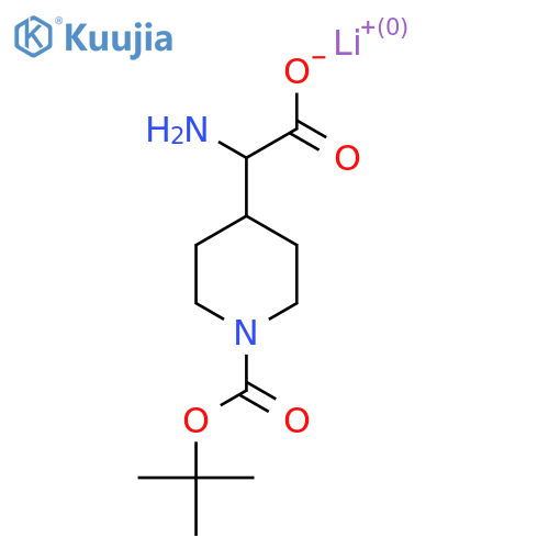 lithium(1+) 2-amino-2-{1-(tert-butoxy)carbonylpiperidin-4-yl}acetate structure