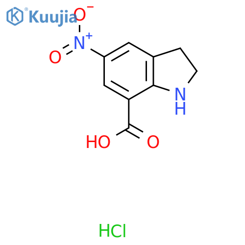 5-nitro-2,3-dihydro-1H-indole-7-carboxylic acid hydrochloride structure
