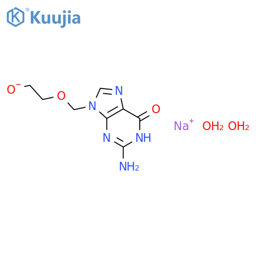 Sodium 2-((2-amino-6-oxo-1H-purin-9(6H)-yl)methoxy)ethanolate dihydrate structure