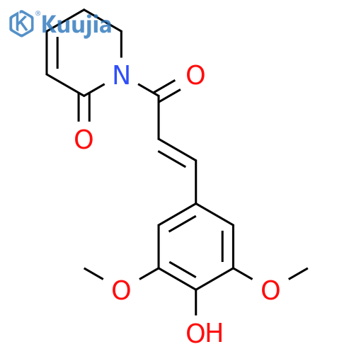 2(1H)-Pyridinone,5,6-dihydro-1-[(2E)-3-(4-hydroxy-3,5-dimethoxyphenyl)-1-oxo-2-propenyl]- structure