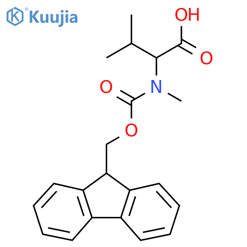 2-({(9H-fluoren-9-yl)methoxycarbonyl}(methyl)amino)-3-methylbutanoic acid structure