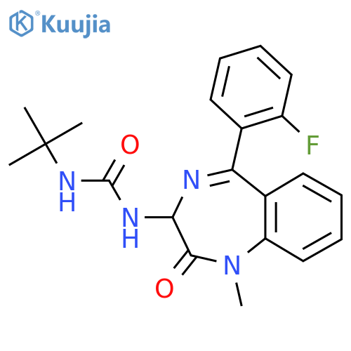 3-tert-butyl-1-[5-(2-fluorophenyl)-1-methyl-2-oxo-2,3-dihydro-1H-1,4-benzodiazepin-3-yl]urea structure