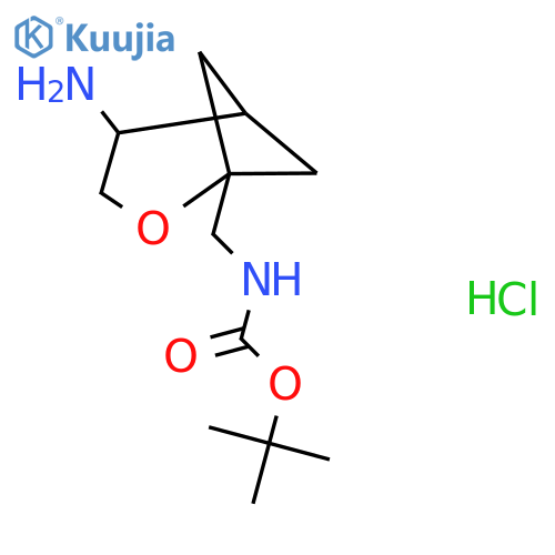 tert-butyl N-({4-amino-2-oxabicyclo3.1.1heptan-1-yl}methyl)carbamate hydrochloride structure