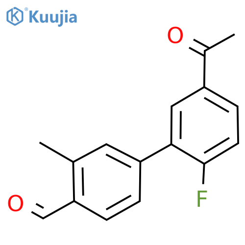 [1,​1'-​Biphenyl]​-​4-​carboxaldehyde, 5'-​acetyl-​2'-​fluoro-​3-​methyl- structure