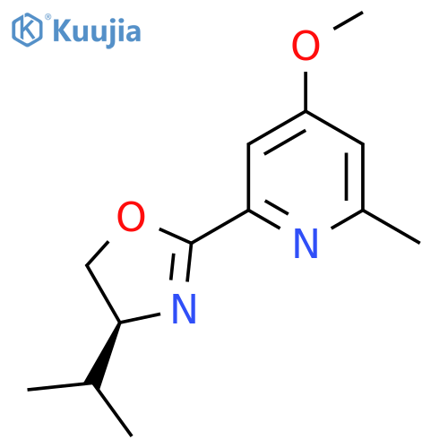 (S)-4-Isopropyl-2-(4-methoxy-6-methylpyridin-2-yl)-4,5-dihydrooxazole structure