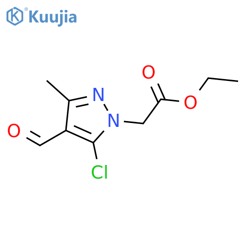 Ethyl 2-(5-chloro-4-formyl-3-methyl-1H-pyrazol-1-yl)acetate structure