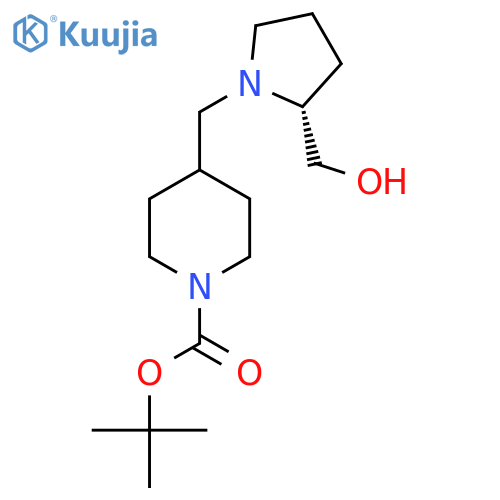 tert-butyl 4-{(2R)-2-(hydroxymethyl)pyrrolidin-1-ylmethyl}piperidine-1-carboxylate structure