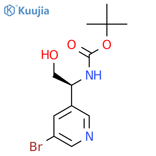 tert-butyl N-(1S)-1-(5-bromopyridin-3-yl)-2-hydroxyethylcarbamate structure