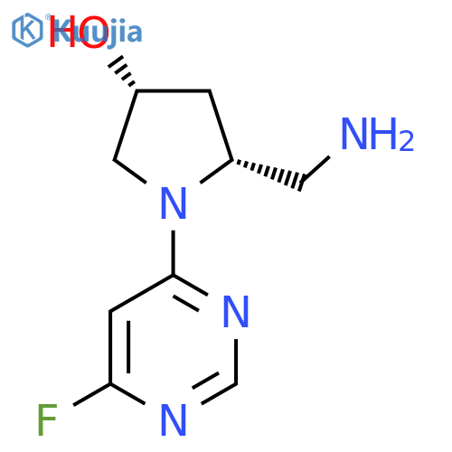 (3R,5R)-5-(aminomethyl)-1-(6-fluoropyrimidin-4-yl)pyrrolidin-3-ol structure