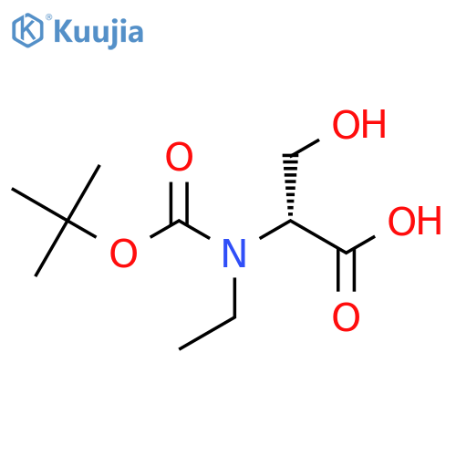 (2R)-2-{(tert-butoxy)carbonyl(ethyl)amino}-3-hydroxypropanoic acid structure